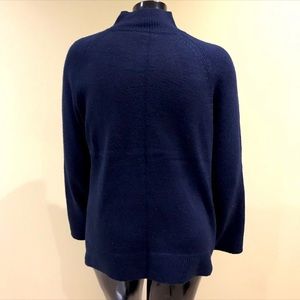 Chunky Knit Navy sweater wide sleeves mockneck 2X